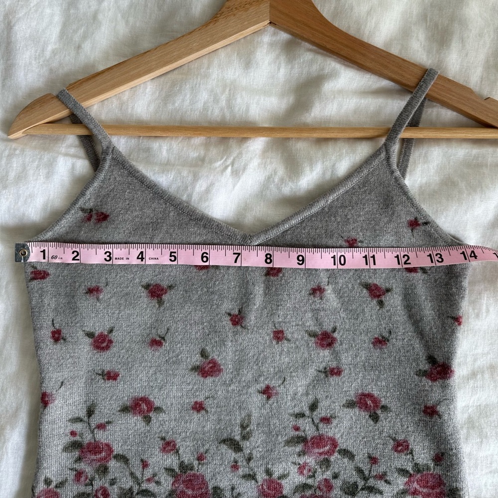 Classiques Entier Vintage 90s Extrafine Merino Wool Summer Floral Crop Cami - Picture 4 of 10